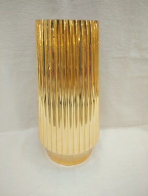 Glass vase Cylinder ribbed